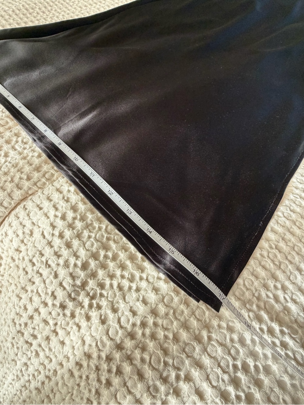 LILYSILK Black 100% Mulberry Silk Bias Cut Midi Skirt Side Slit Size 4 - Picture 6 of 15